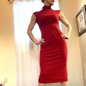 Red backless dress, size 4